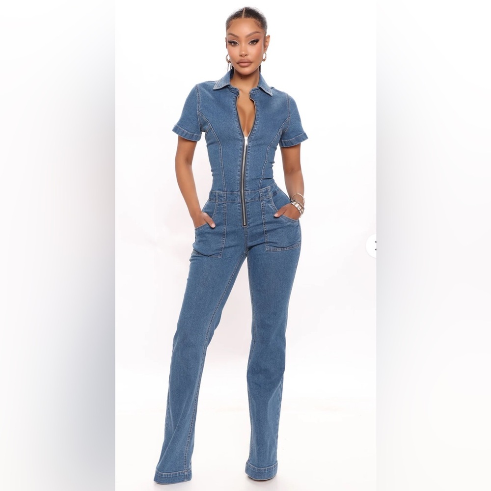 Fashion Nova Flare Leg Jumpsuit